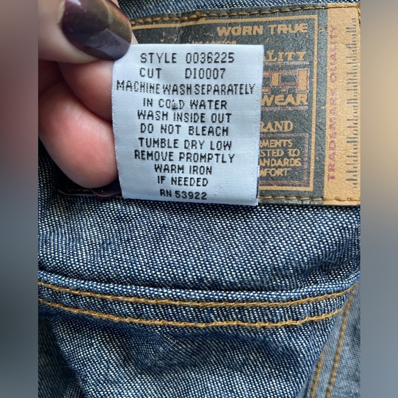 Z Cavaricci Dark Wash Denim Jean Jacket, Trucker Jacket With Sherpa Trim, Small - Picture 6 of 6